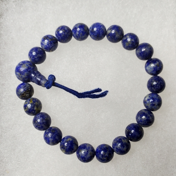 Blue Lapis Lazuli Beaded Healing Stretch Bracelet - Picture 1 of 6
